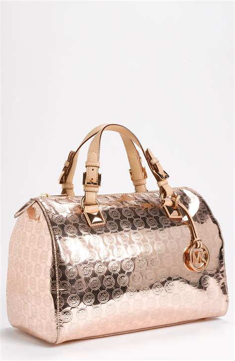 rose gold glitter michael kors purse|michael kors rose gold wallet.